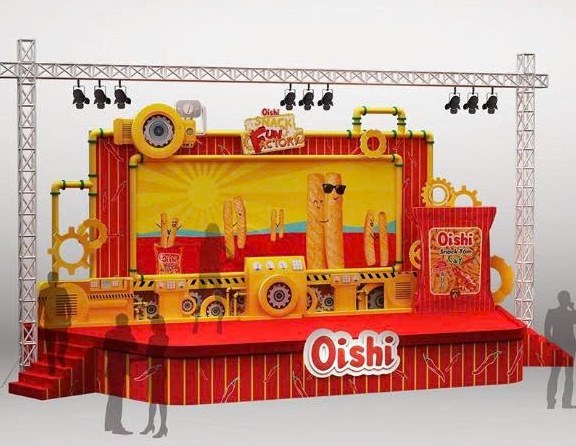 Phối cảnh 3D sân khấu sự kiện Oishi Snack Fun Factory